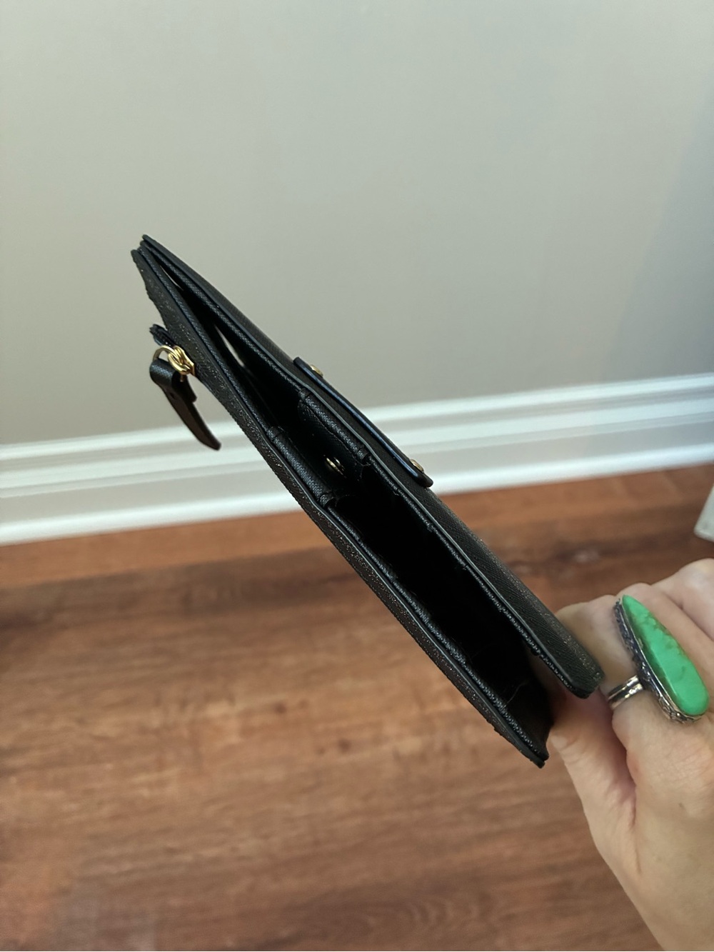 Kate Spade Black And Silver Glitter Stripe Wallet - Picture 10 of 14